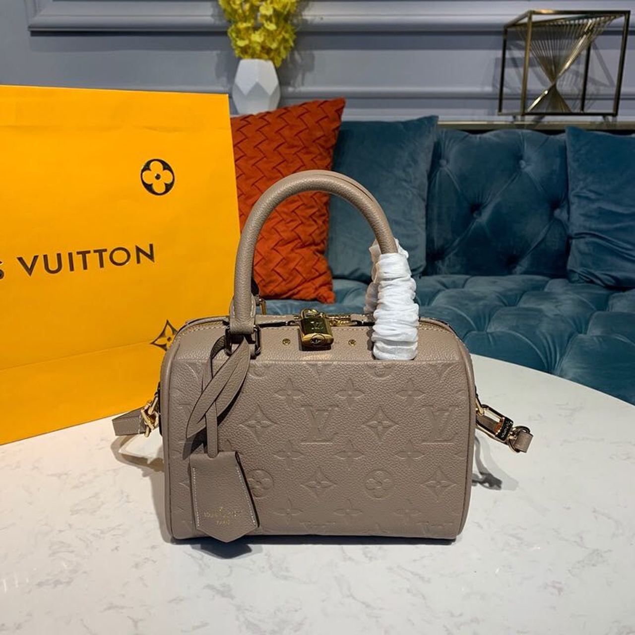 Louis Vuitton Speedy Bandouliere 20 Monogram Empreinte Galet Grey For Women,  Shoulder And Crossbody Bags 7.8in/20cm Louis Vuitton