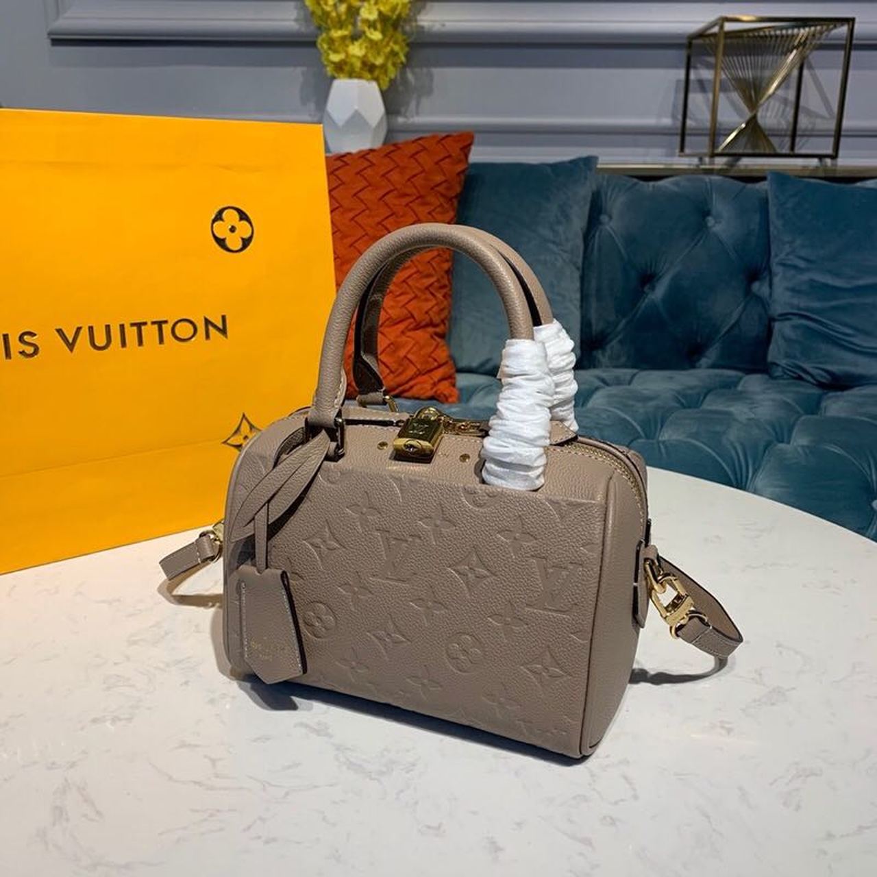 Louis Vuitton Speedy Bandouliere 20 Monogram Empreinte Galet Grey For Women,  Shoulder And Crossbody Bags 7.8in/20cm Louis Vuitton