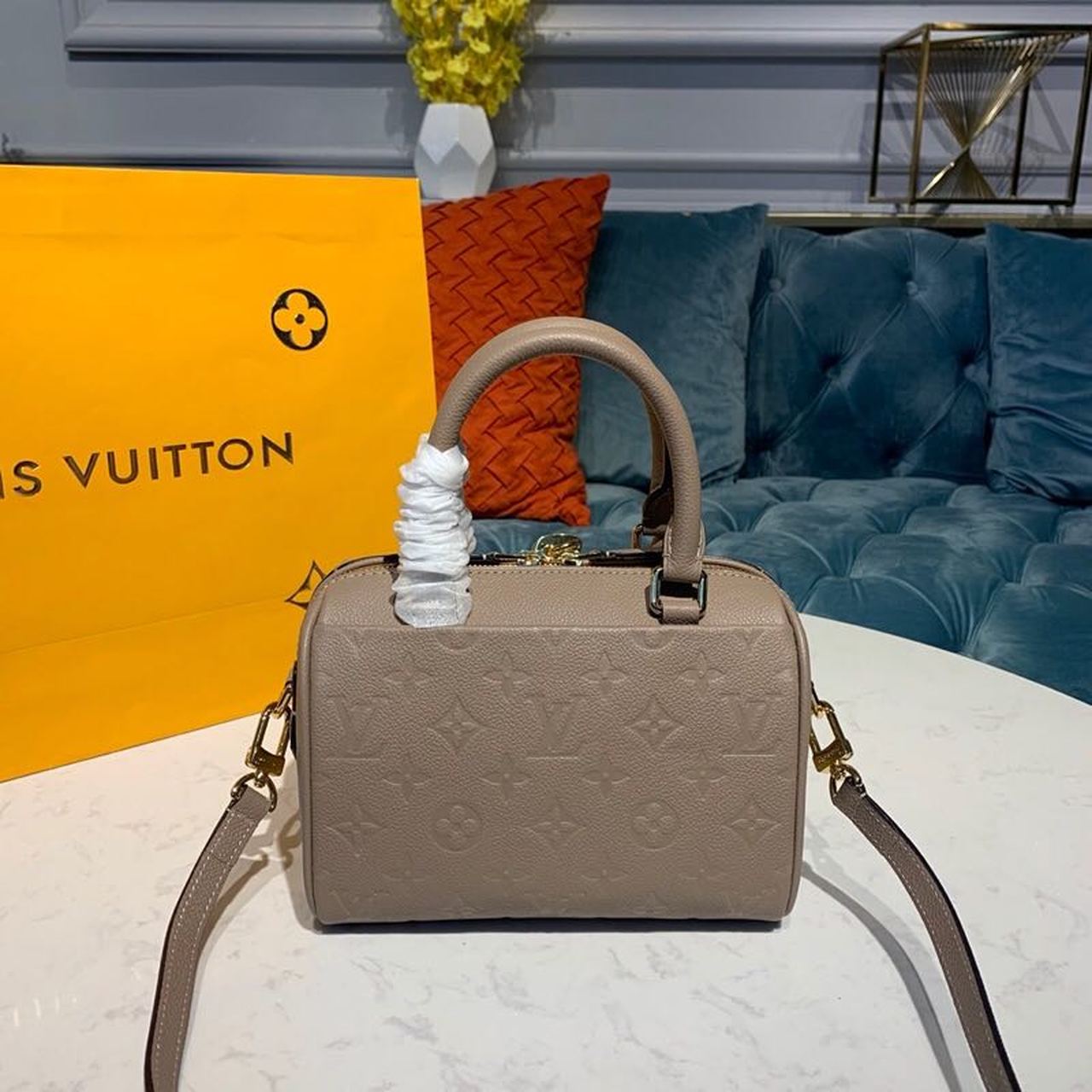 Louis Vuitton Speedy Bandouliere 20 Monogram Empreinte Galet Grey For Women,  Shoulder And Crossbody Bags 7.8in/20cm Louis Vuitton