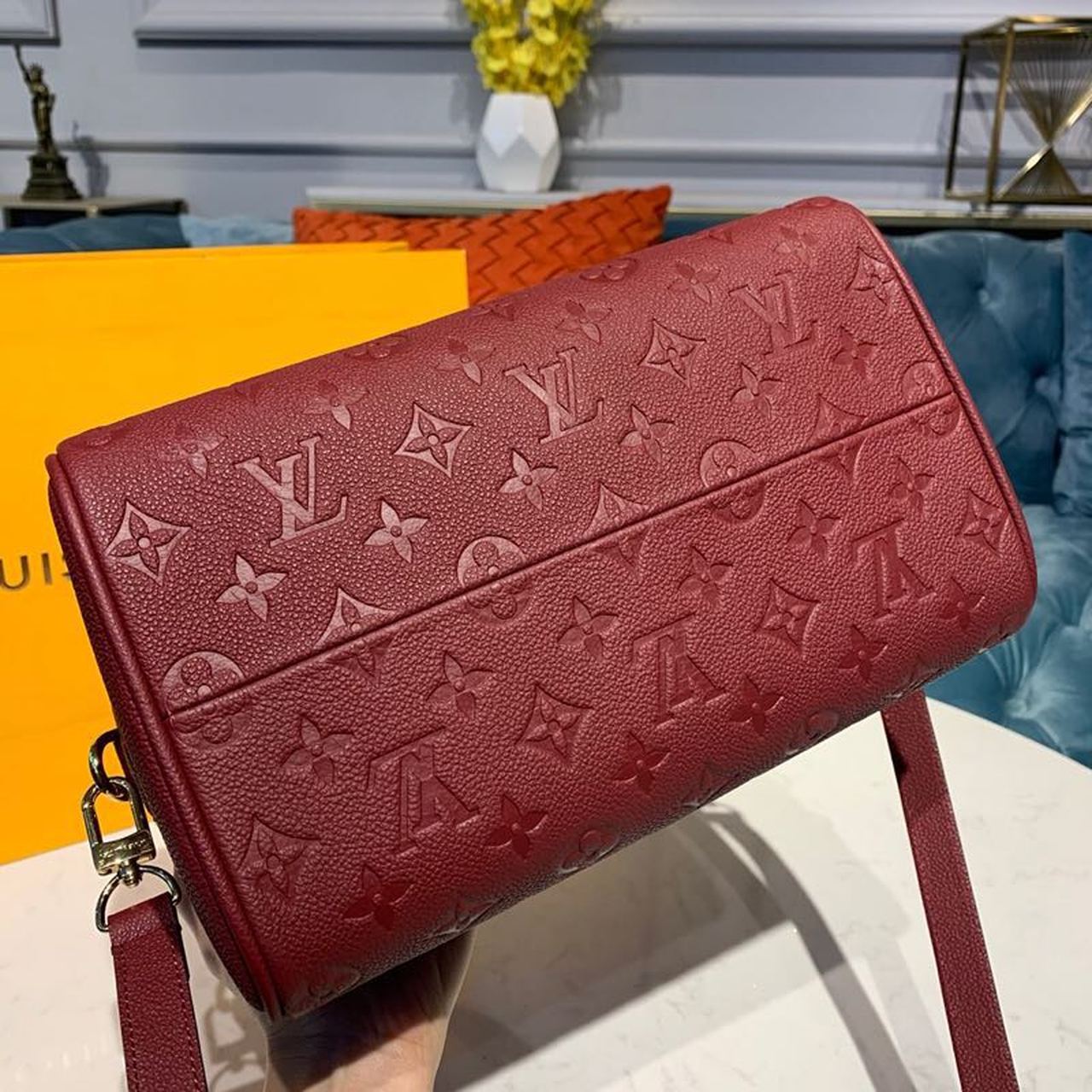 Louis Vuitton Speedy Bandouliere 25 Monogram Empreinte Burgundy For Women,  Shoulder And Crossbody Bags 9.8in/25cm Louis Vuitton