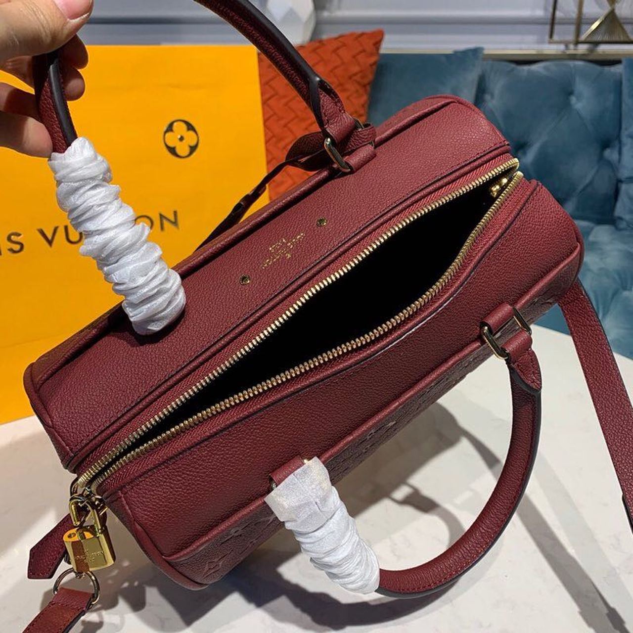 Louis Vuitton Speedy Bandouliere 25 Monogram Empreinte Burgundy For Women,  Shoulder And Crossbody Bags 9.8in/25cm Louis Vuitton