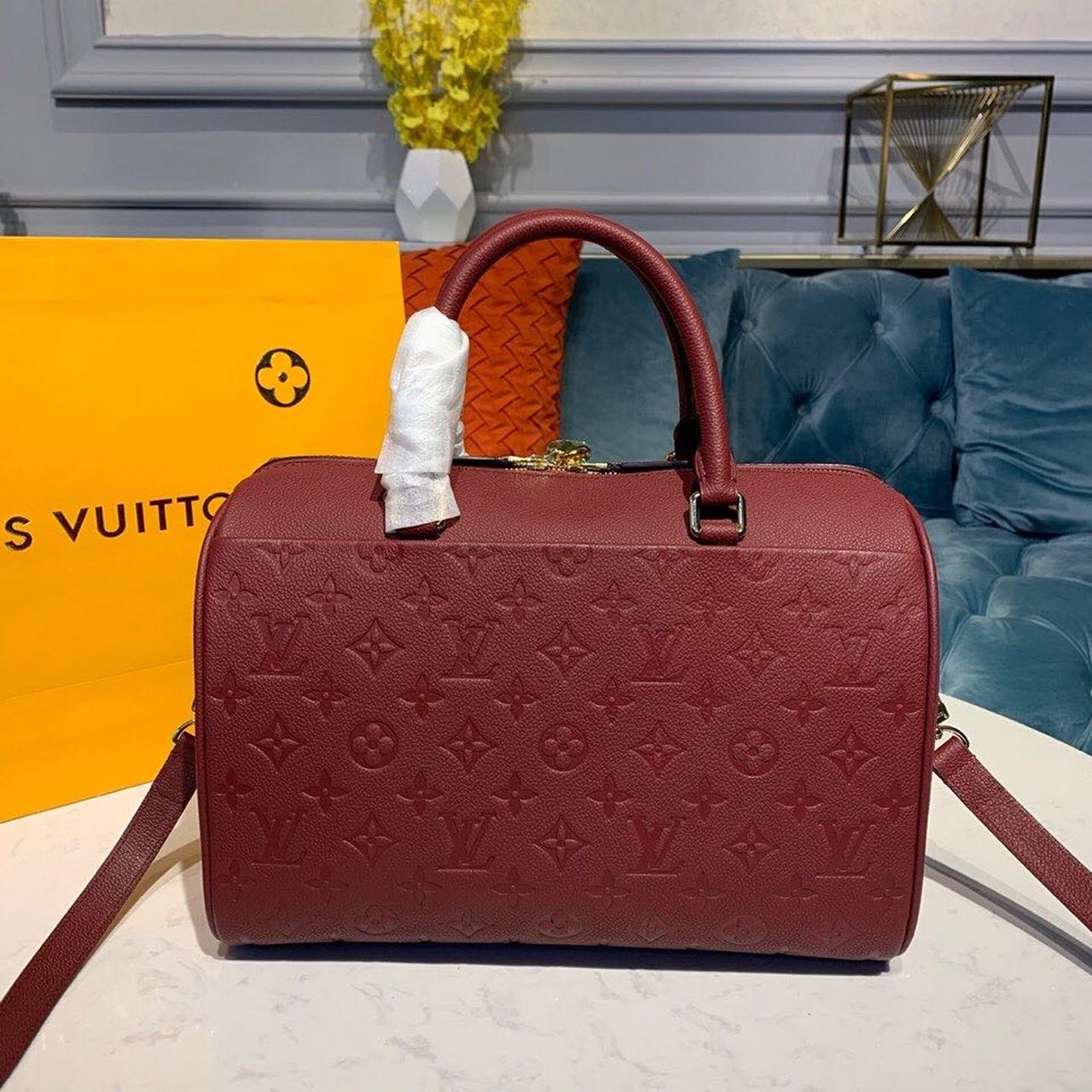 Louis Vuitton Speedy Bandouliere 30 Monogram Empreinte Bunrgundy For Women,  Shoulder And Crossbody Bags 11.8in/30cm Louis Vuitton