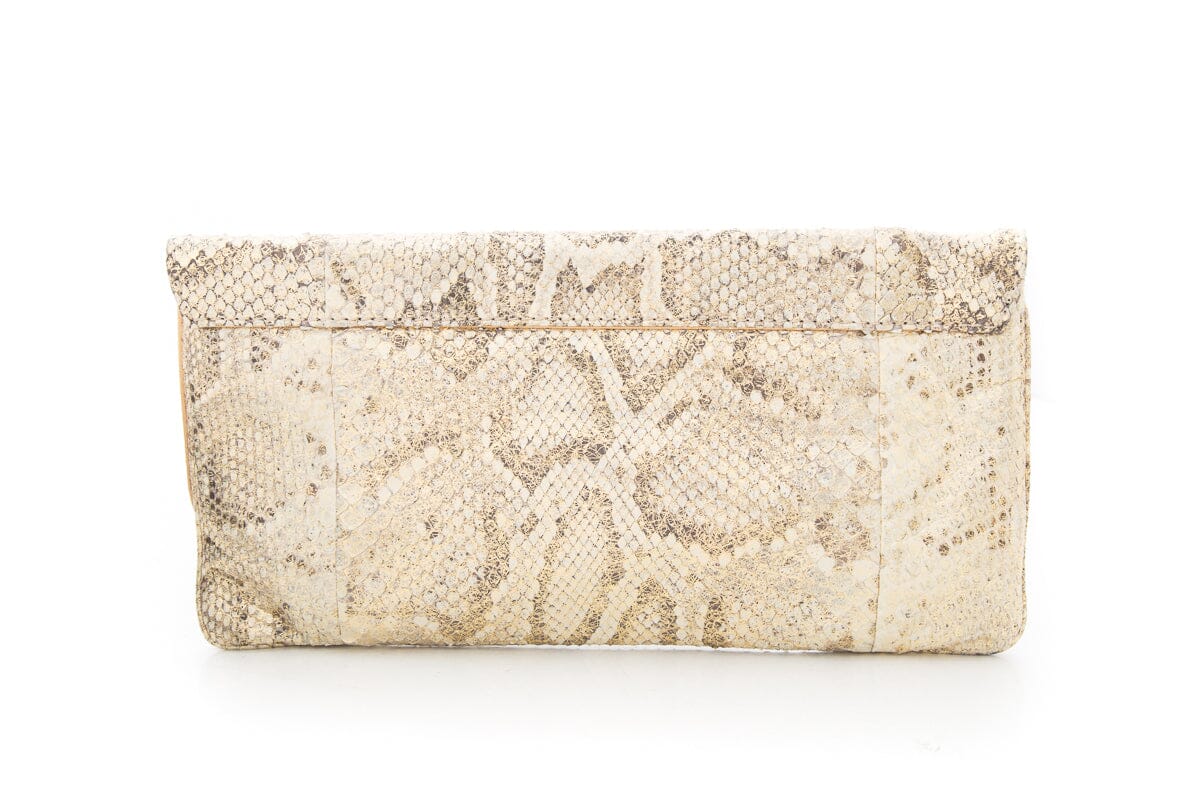 Badgley Mischka Shimmer Snakeskin Clutch