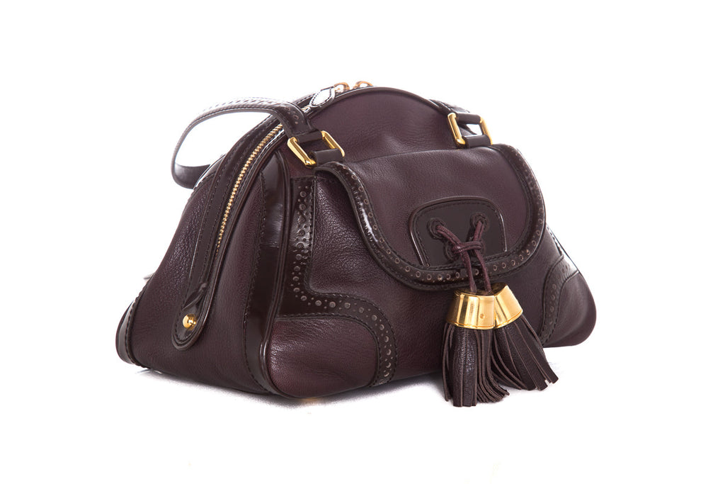 Celineline Brown Winged- Tip Tassle Detail  Shoulder Bag