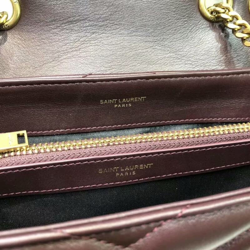Top Quality Loulou Small Chain Bag In MatelassÃ© "Y" Burgundy For Women 9.8in/23cm YSL 494699DV7276475