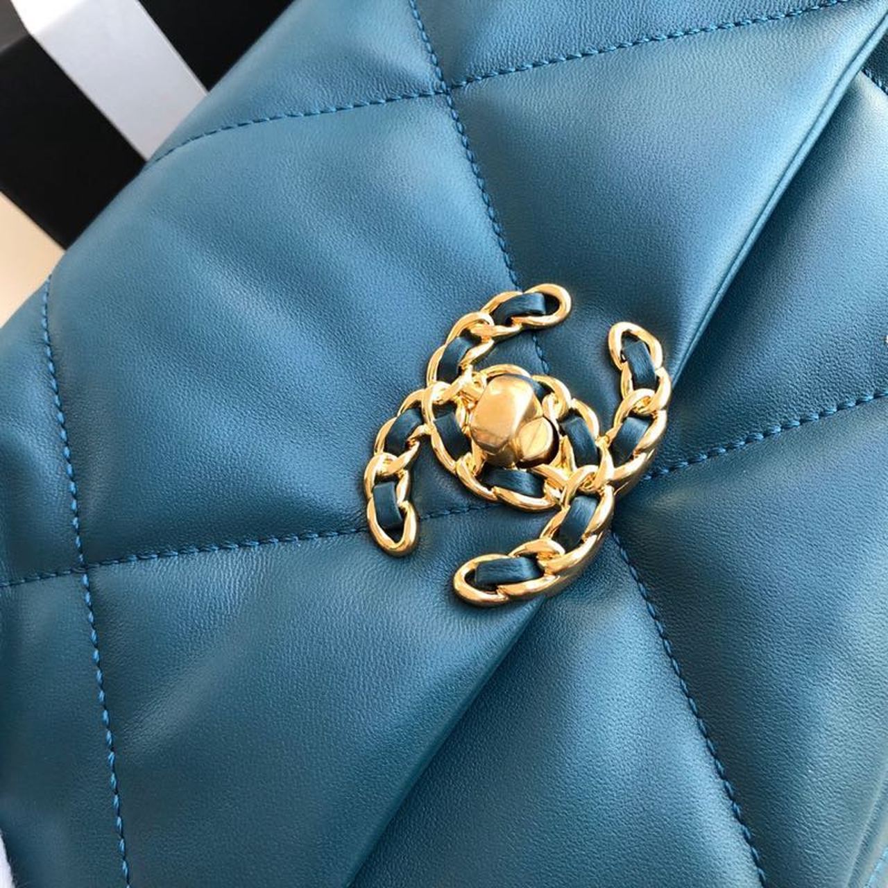 Chanel 19 Handbag Teal For Women Bags, Shoulder And Crossbody Bags 10.2in/26cm AS1160