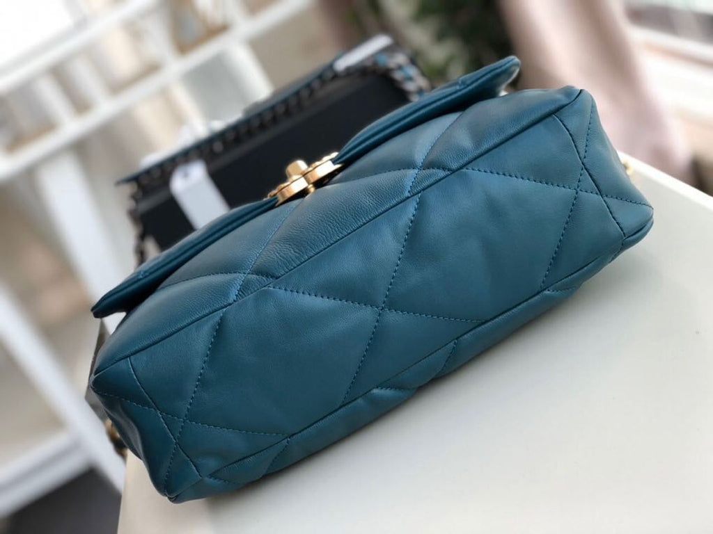 Chanel 19 Large Handbag Teal For Women, Women’s Bags, Shoulder And Crossbody Bags 11.8in/30cm AS1161