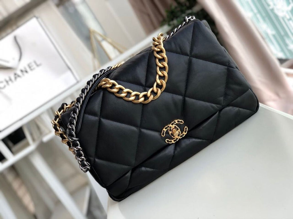 Chanel 19 Maxi Handbag Black For Women Bags, Shoulder And Crossbody Bags 14in/36cm AS1162 B04852 94305