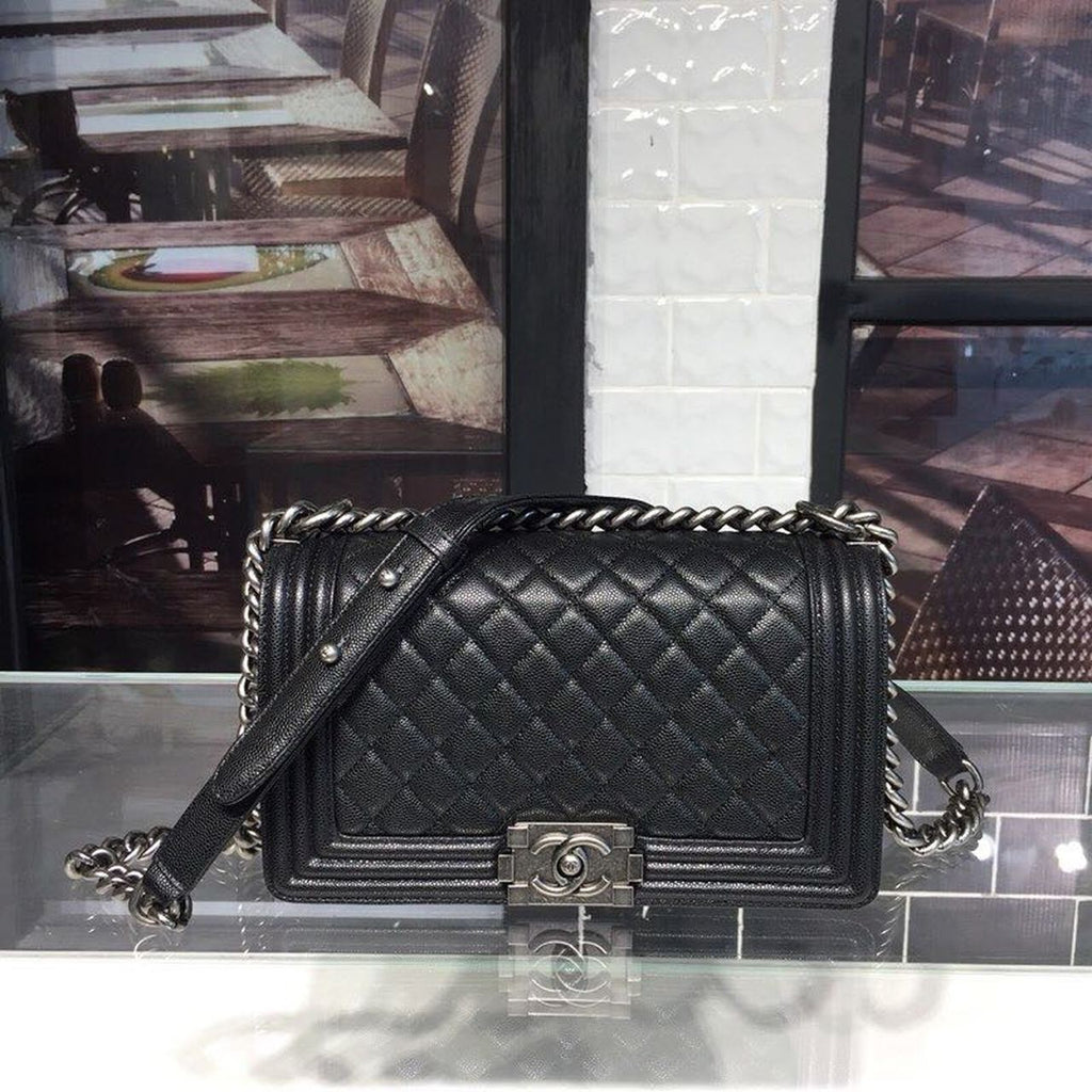 Chanel Boy Handbag SiLouis Vuittoner Hardware Black For Women Handbags, Shoulder And Crossbody Bags 9.8in/25cm A67086