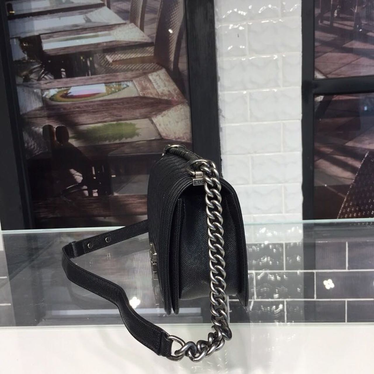 Chanel Boy Handbag SiLouis Vuittoner Hardware Black For Women, Women’s Handbags, Shoulder And Crossbody Bags 9.8in/25cm A67086