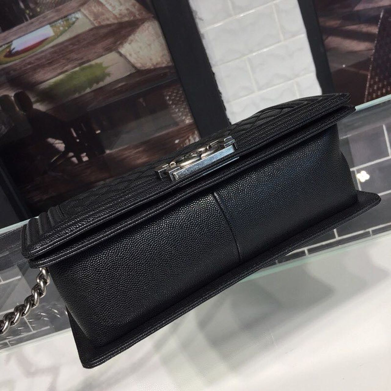 Chanel Boy Handbag SiLouis Vuittoner Hardware Black For Women Handbags, Shoulder And Crossbody Bags 9.8in/25cm A67086