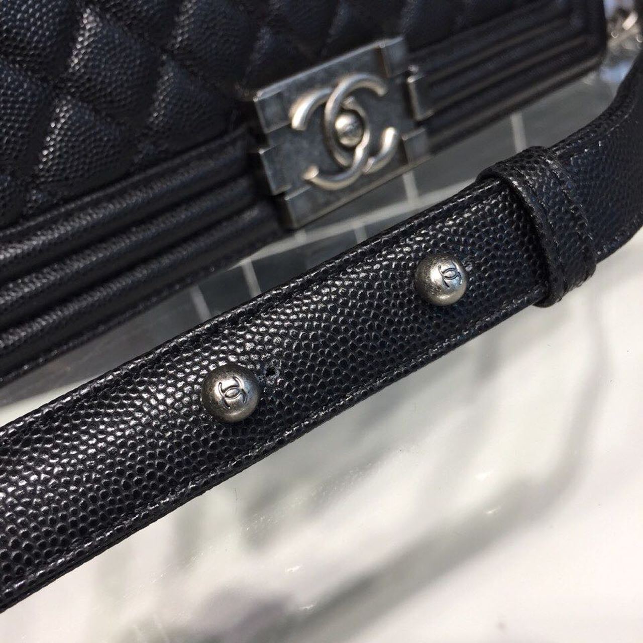 Chanel Boy Handbag SiLouis Vuittoner Hardware Black For Women Handbags, Shoulder And Crossbody Bags 9.8in/25cm A67086