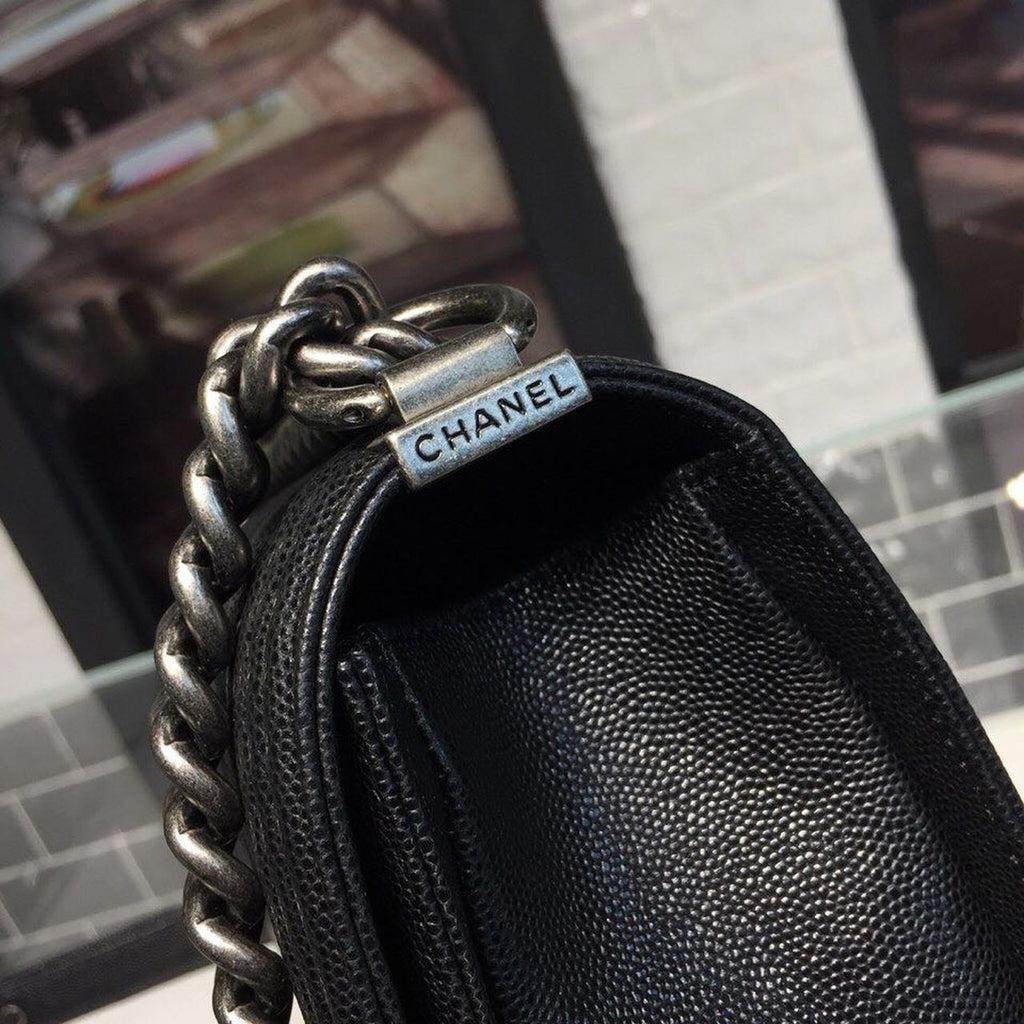 Chanel Boy Handbag SiLouis Vuittoner Hardware Black For Women Handbags, Shoulder And Crossbody Bags 9.8in/25cm A67086