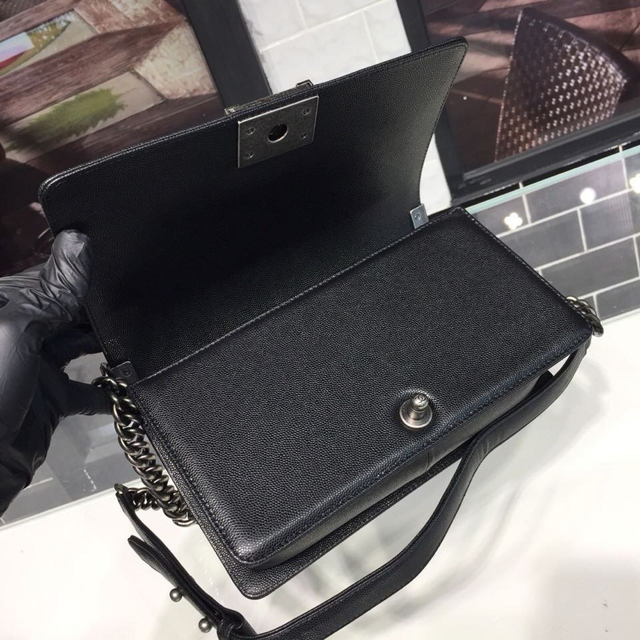 Chanel Boy Handbag SiLouis Vuittoner Hardware Black For Women Handbags, Shoulder And Crossbody Bags 9.8in/25cm A67086