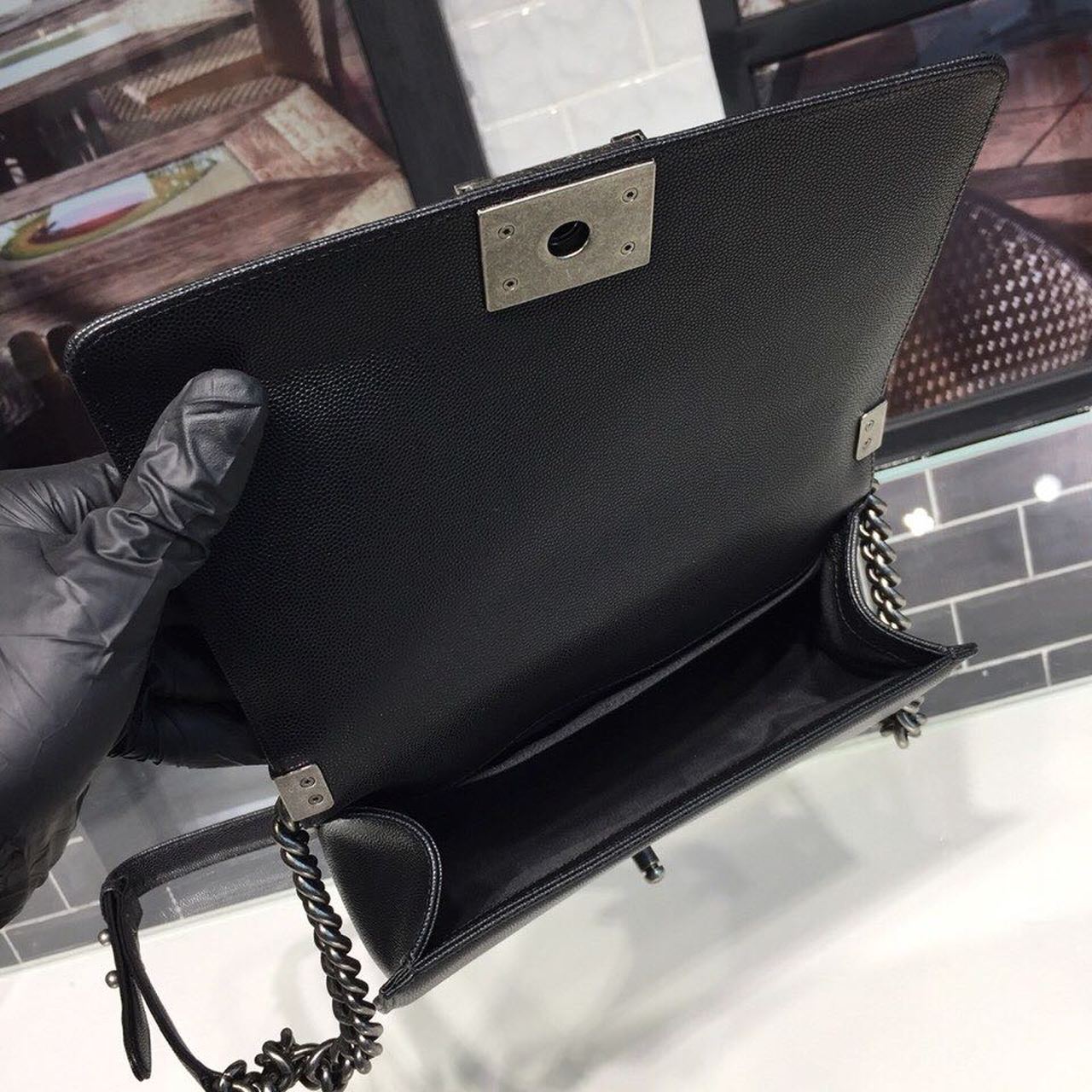 Chanel Boy Handbag SiLouis Vuittoner Hardware Black For Women Handbags, Shoulder And Crossbody Bags 9.8in/25cm A67086