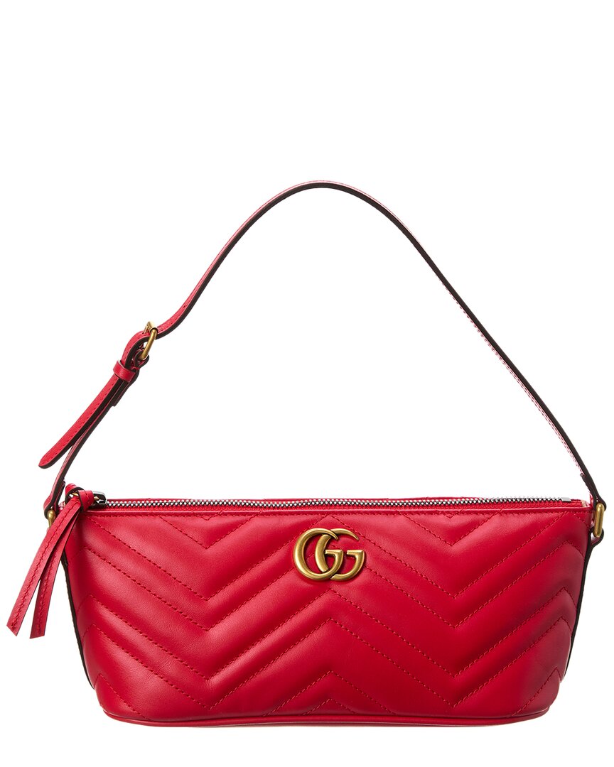 Gucci Gucci Marmont Leather Shoulder Bag, Red