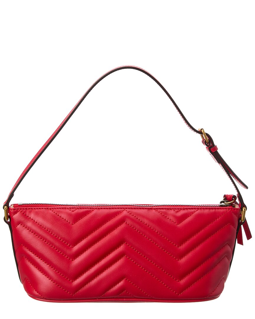 Gucci Gucci Marmont Leather Shoulder Bag, Red
