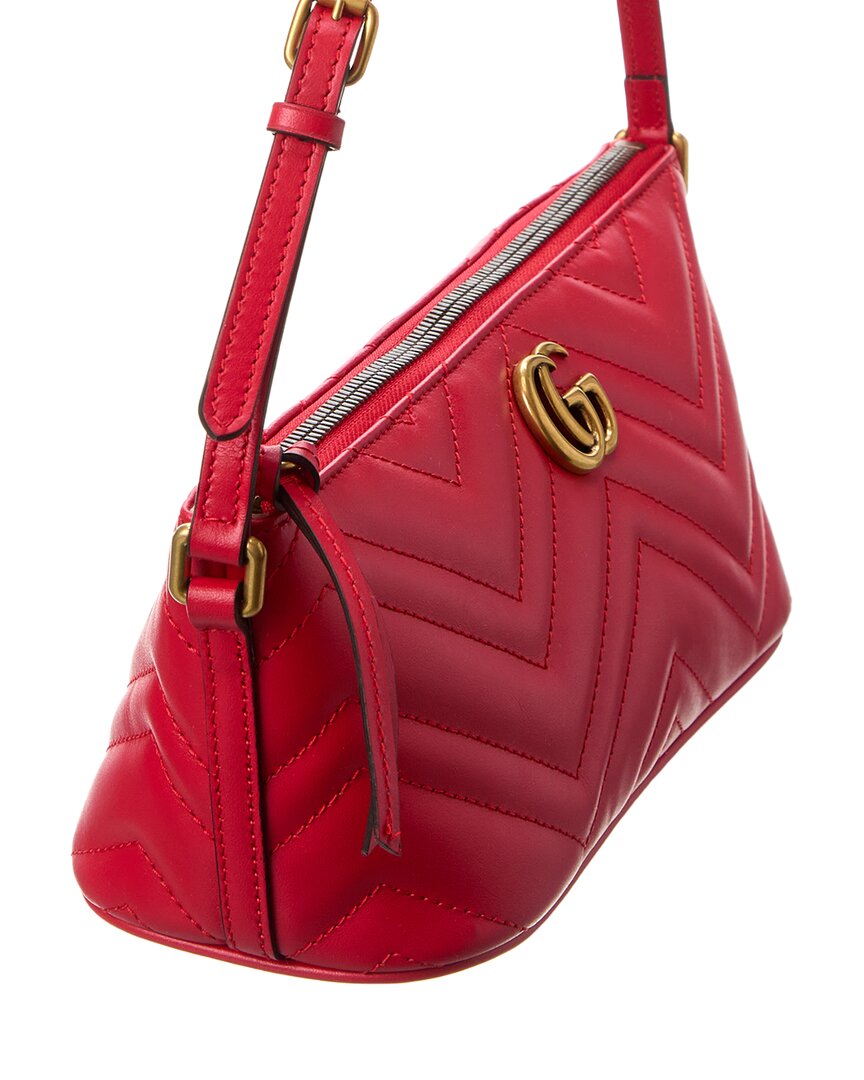 Gucci Gucci Marmont Leather Shoulder Bag, Red