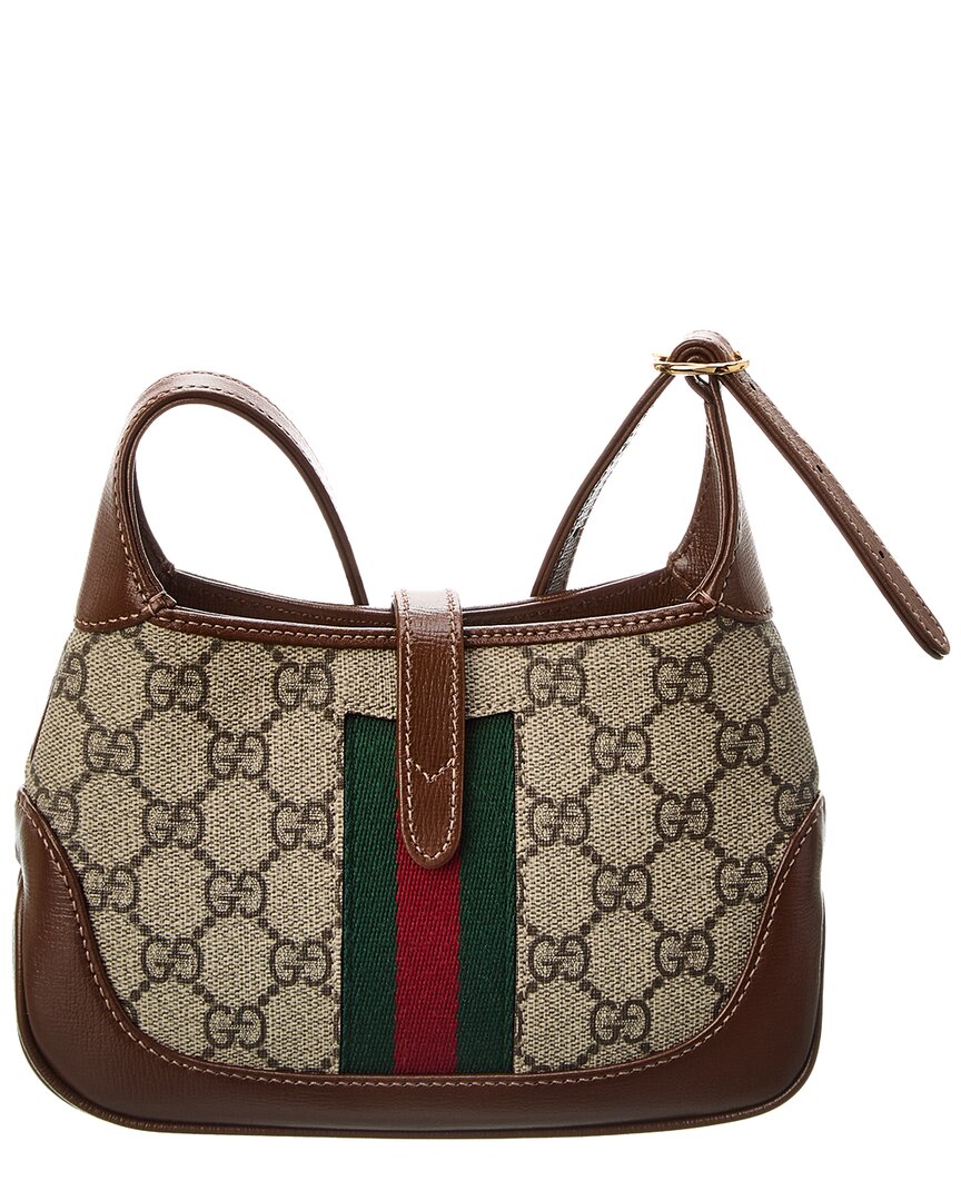 Gucci Jackie 1961 Mini Gucci Supreme Canvas & Leather Shoulder Bag, Br1"1 Rep