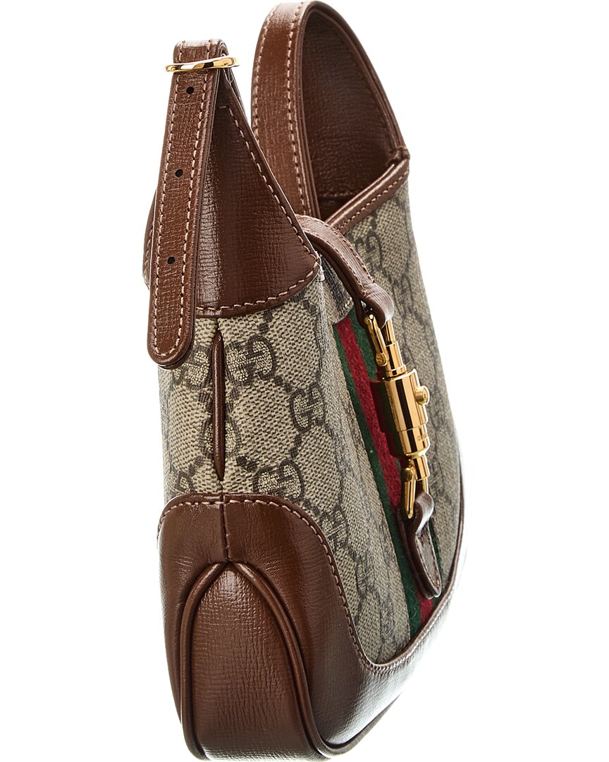 Gucci Jackie 1961 Mini Gucci Supreme Canvas & Leather Shoulder Bag, Br1"1 Rep