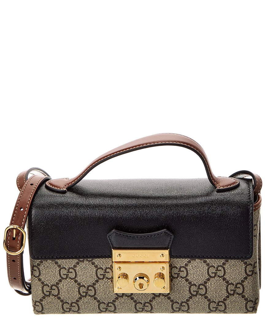 Gucci Mini Padlock Gucci Supreme Canvas & Leather Shoulder Bag