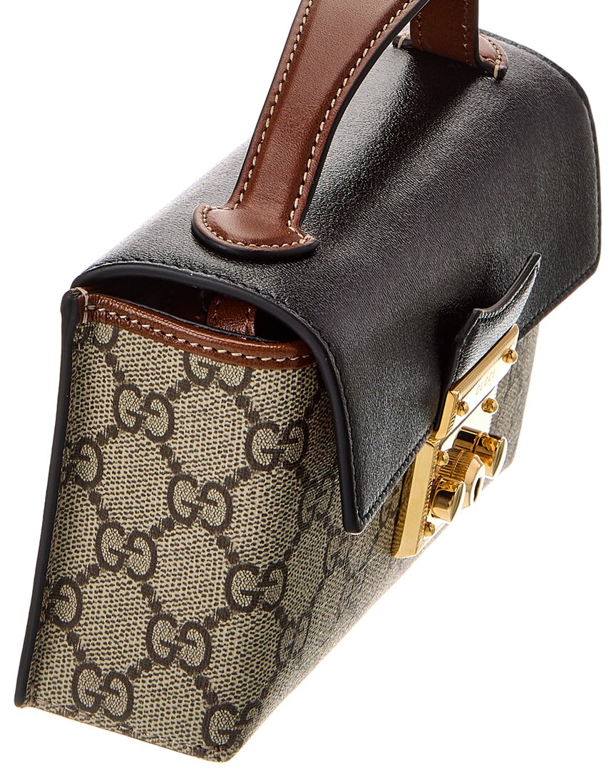 Gucci Mini Padlock Gucci Supreme Canvas & Leather Shoulder Bag