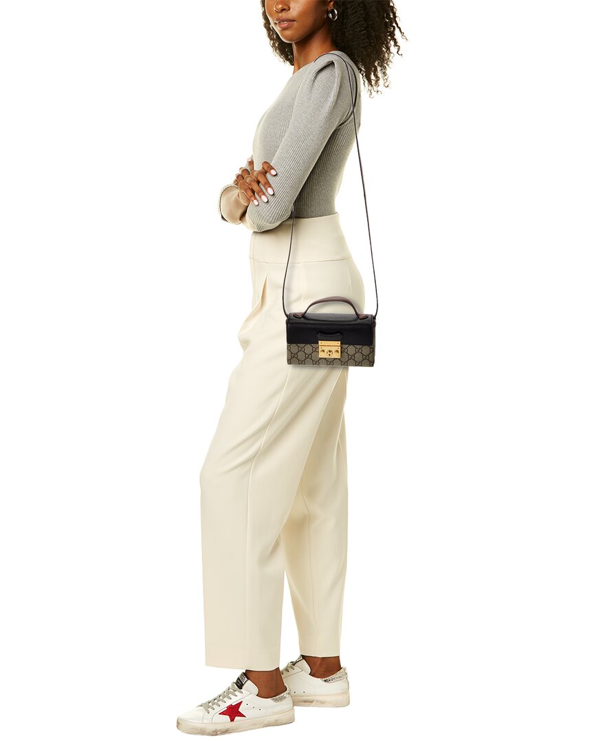 Gucci Mini Padlock Gucci Supreme Canvas & Leather Shoulder Bag
