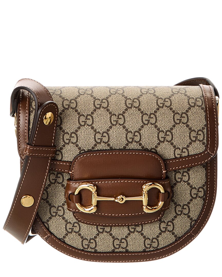 Gucci Blondie Horsebit Mini Gucci Supreme Canvas & Leather Shoulder Bag