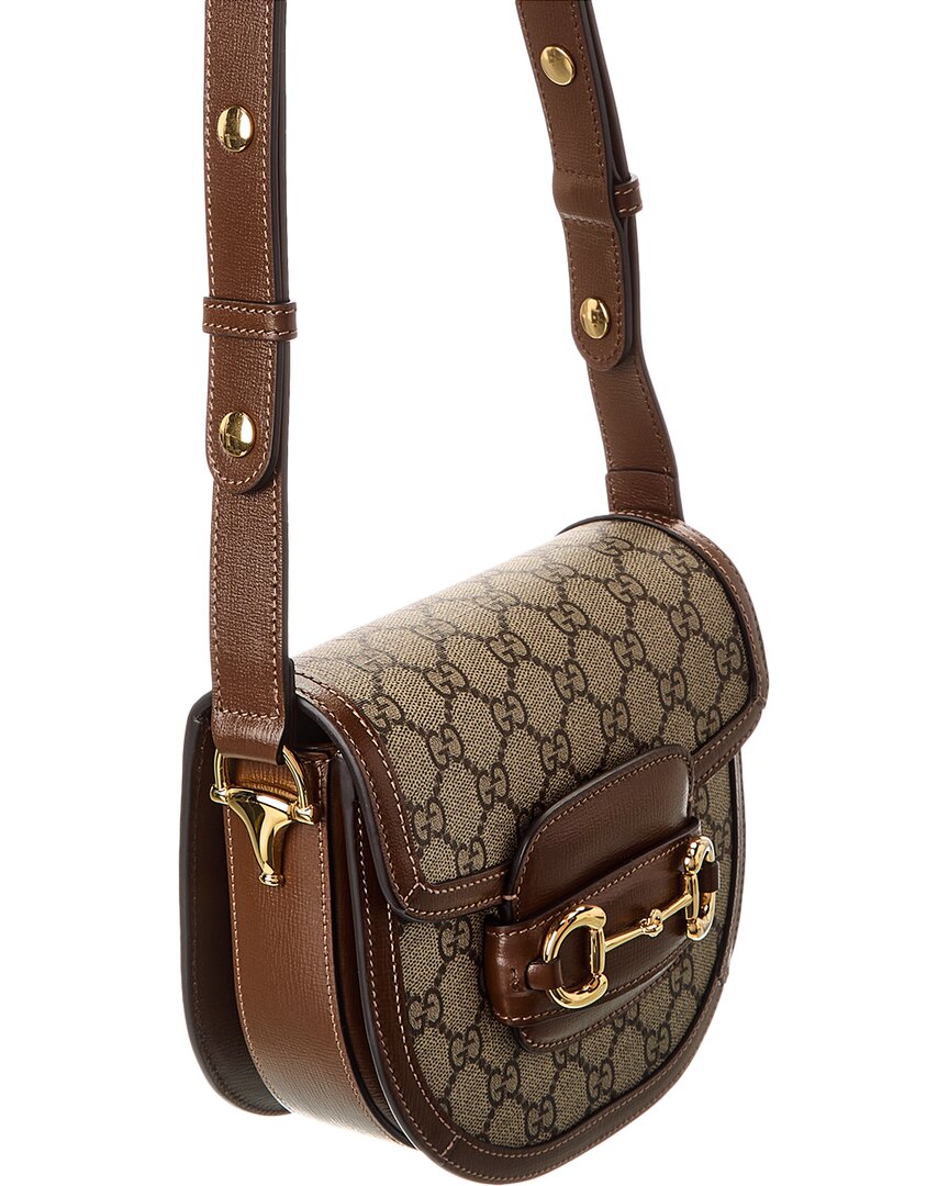 Gucci Blondie Horsebit Mini Gucci Supreme Canvas & Leather Shoulder Bag