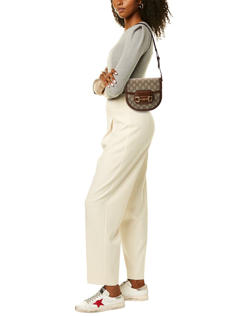 Gucci Blondie Horsebit Mini Gucci Supreme Canvas & Leather Shoulder Bag