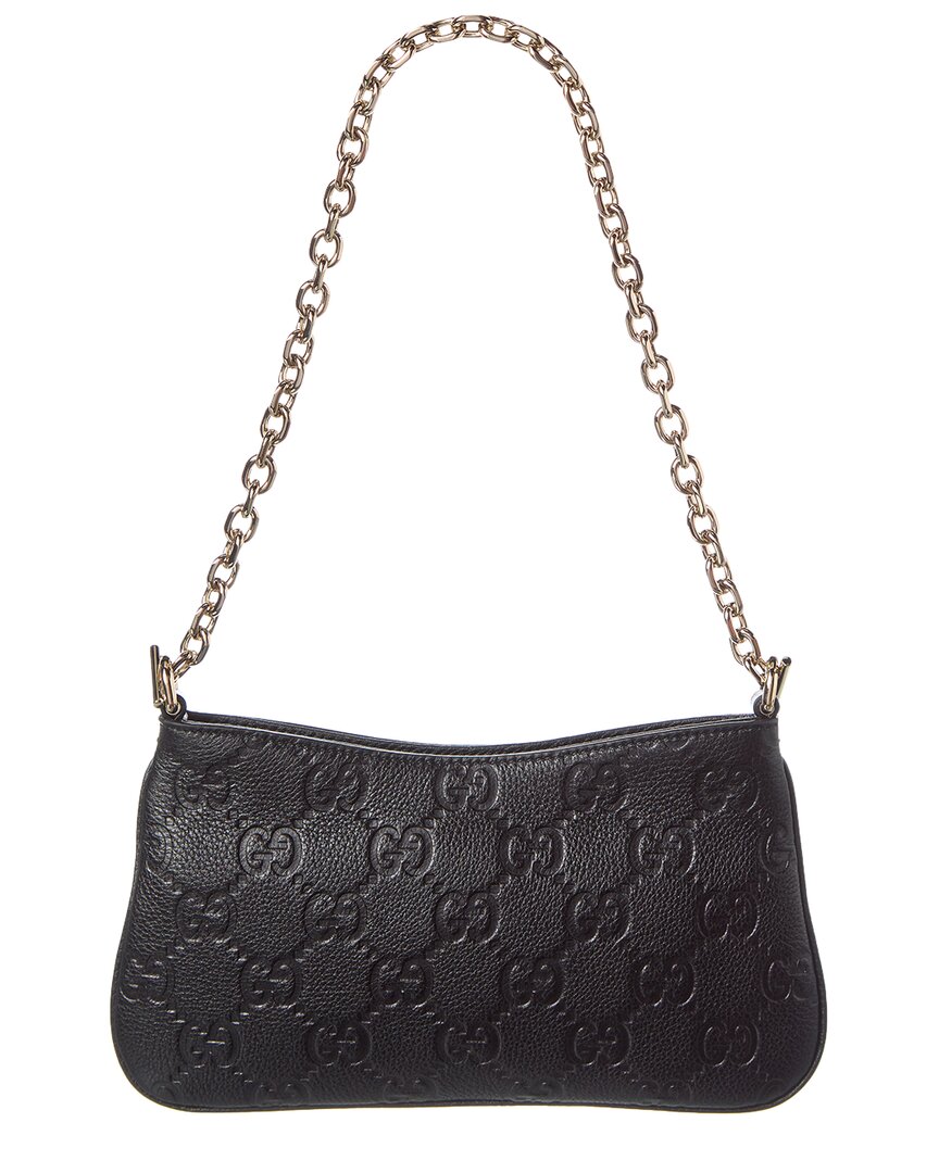 Gucci Gucci Emblem Super Mini Leather Shoulder Bag