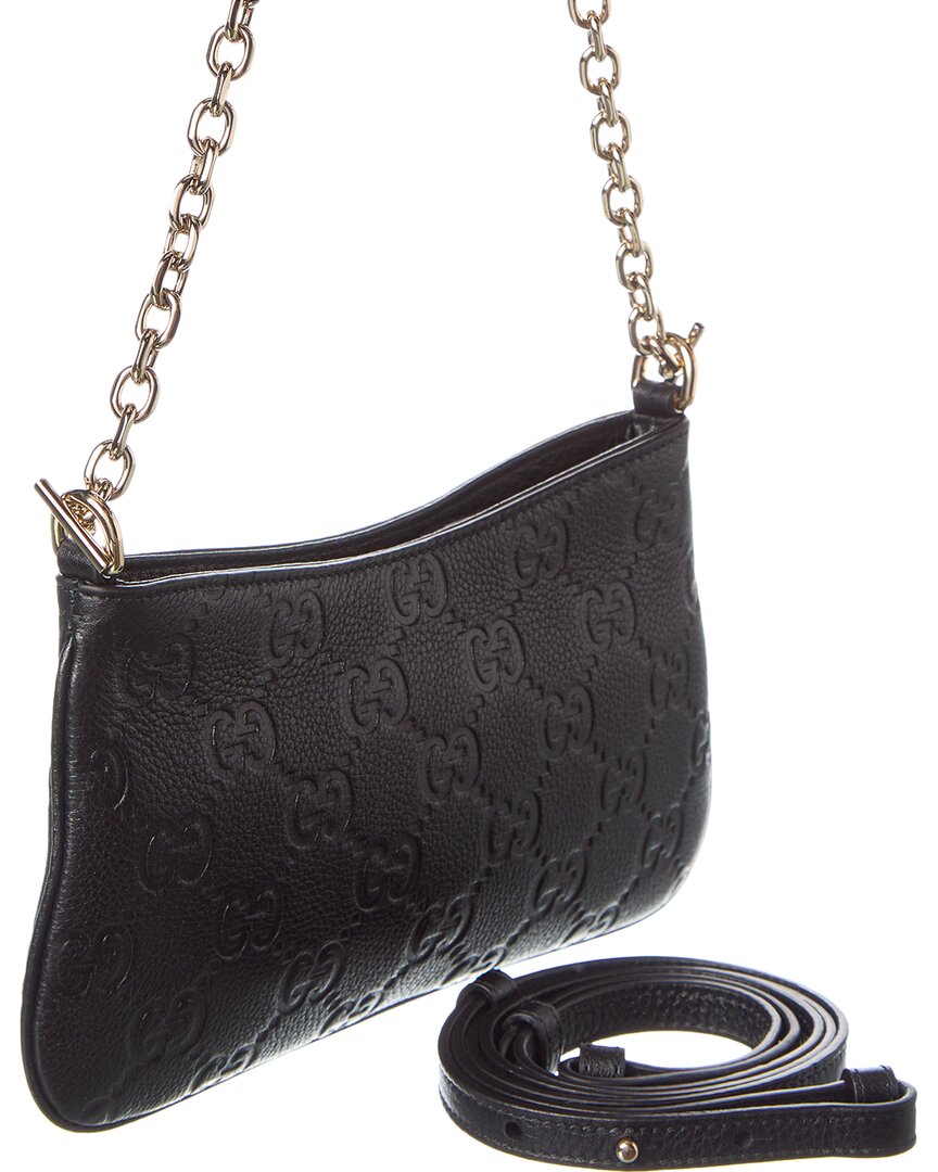 Gucci Gucci Emblem Super Mini Leather Shoulder Bag