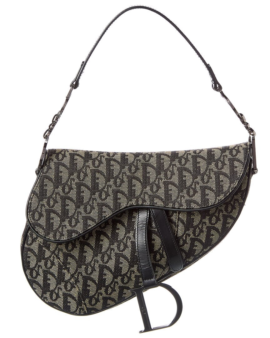 Dior Black Canvas Oblique Saddle Bag ( 1"1 Rep)