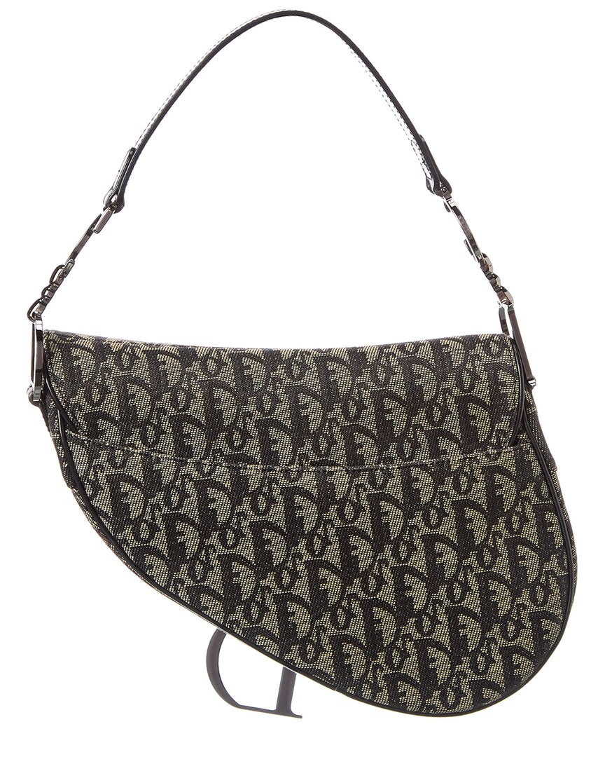 Dior Black Canvas Oblique Saddle Bag ( 1"1 Rep)
