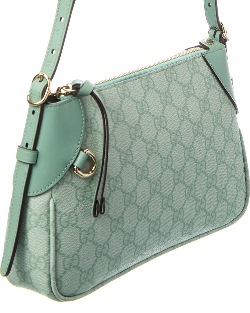 Gucci Gucci Emblem Small Gucci Coated Fabric & Leather Shoulder Bag