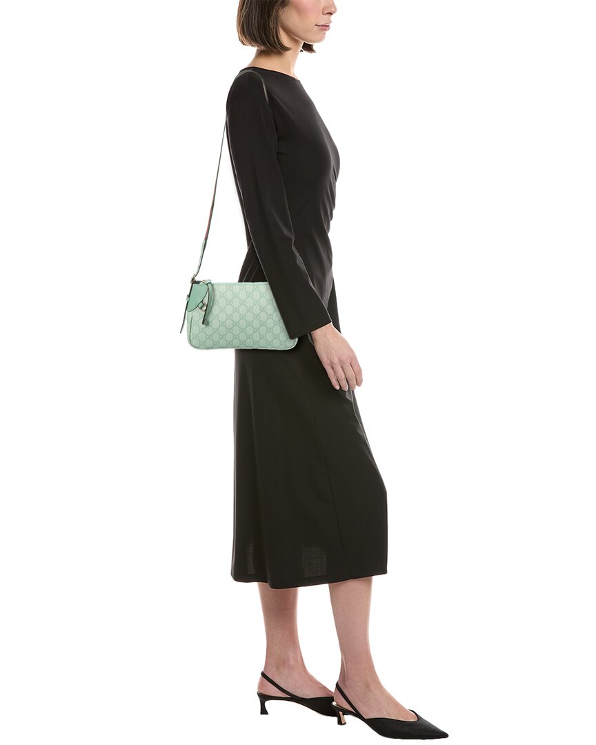 Gucci Gucci Emblem Small Gucci Coated Fabric & Leather Shoulder Bag