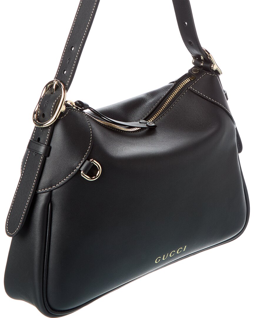 Gucci Gucci Emblem Leather Hobo Bag