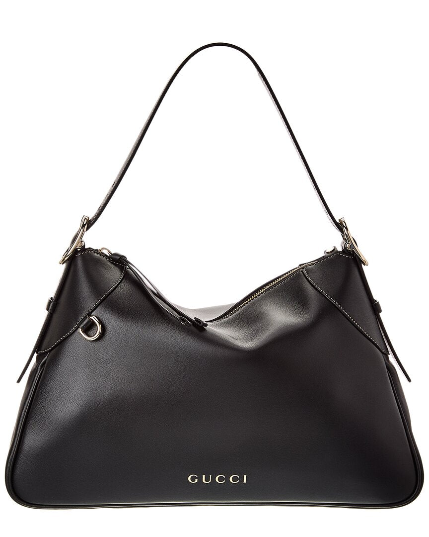 Gucci Gucci Emblem Large Leather Shoulder Bag