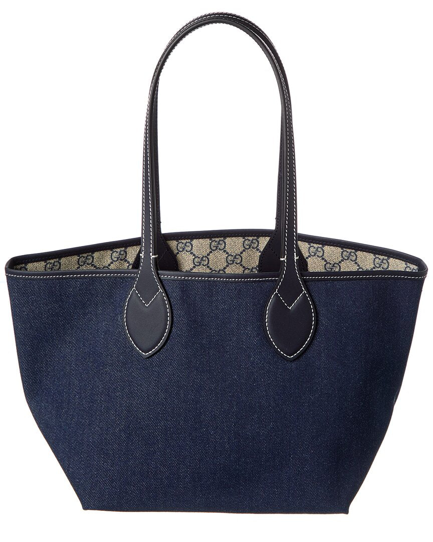 Gucci Totissima Small Reversible Denim & Leather Tote