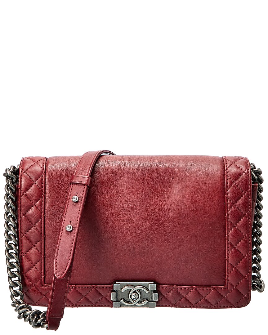 Chanel Brick Red Leather Medium Boy Reverso ( 1"1 Rep)