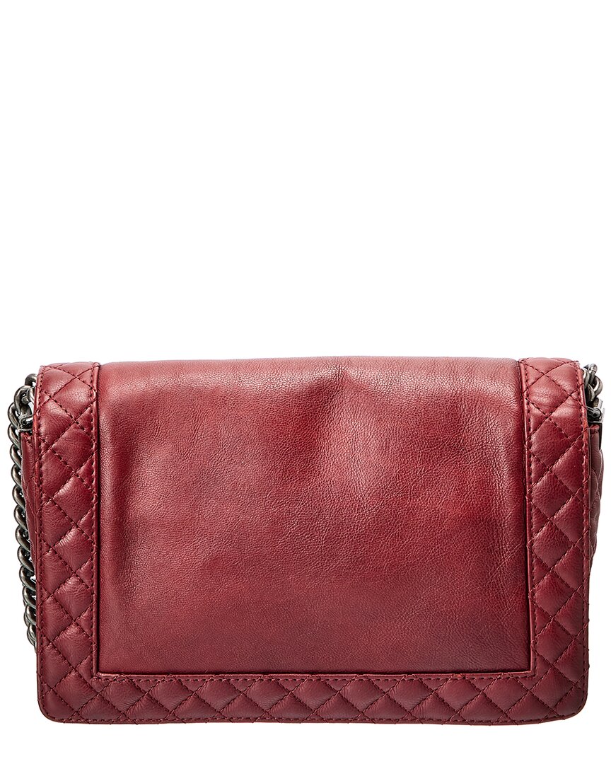 Chanel Brick Red Leather Medium Boy Reverso ( 1"1 Rep)