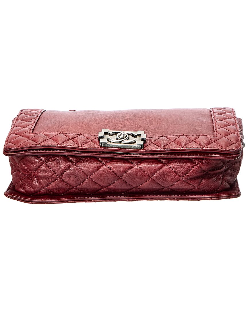 Chanel Brick Red Leather Medium Boy Reverso ( 1"1 Rep)