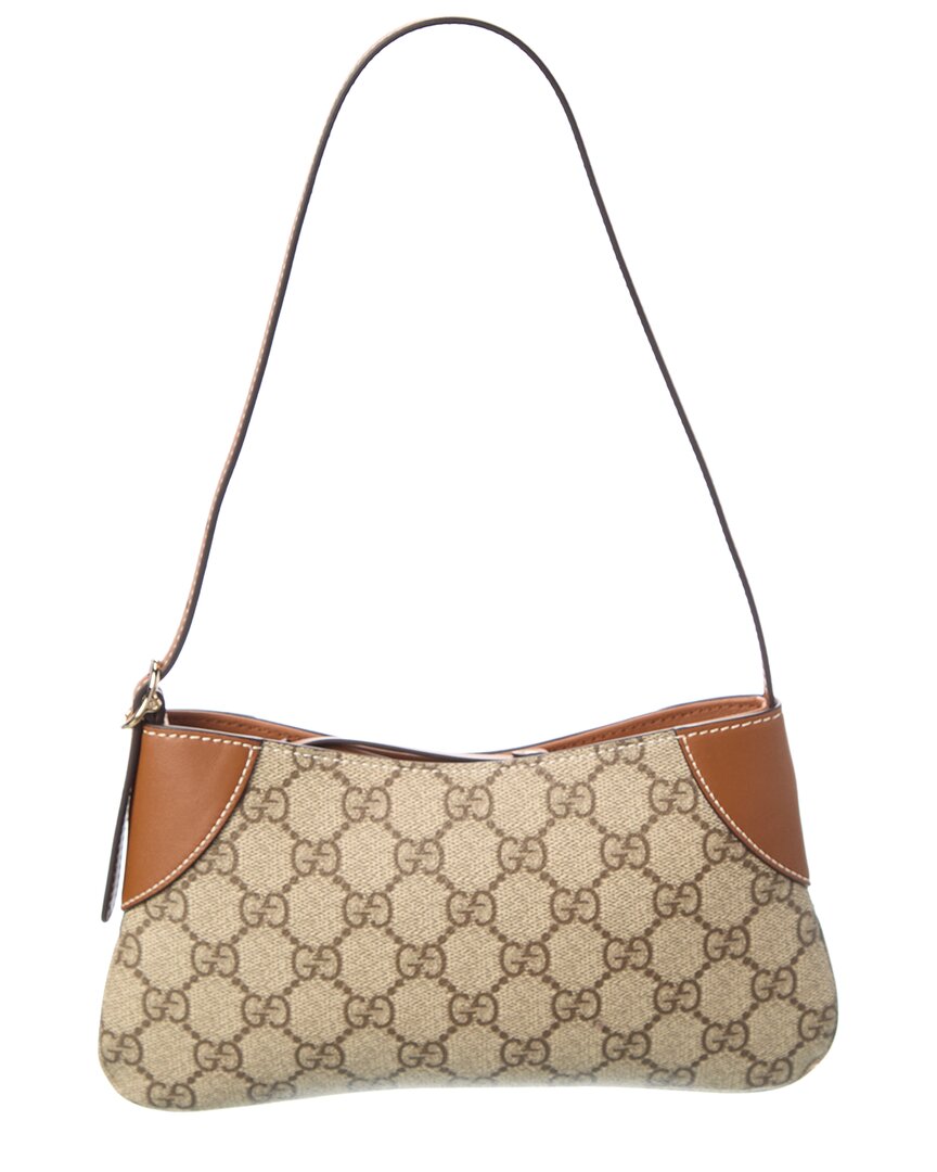 Gucci Gucci Emblem Small Gucci Supreme Canvas & Leather Shoulder Bag