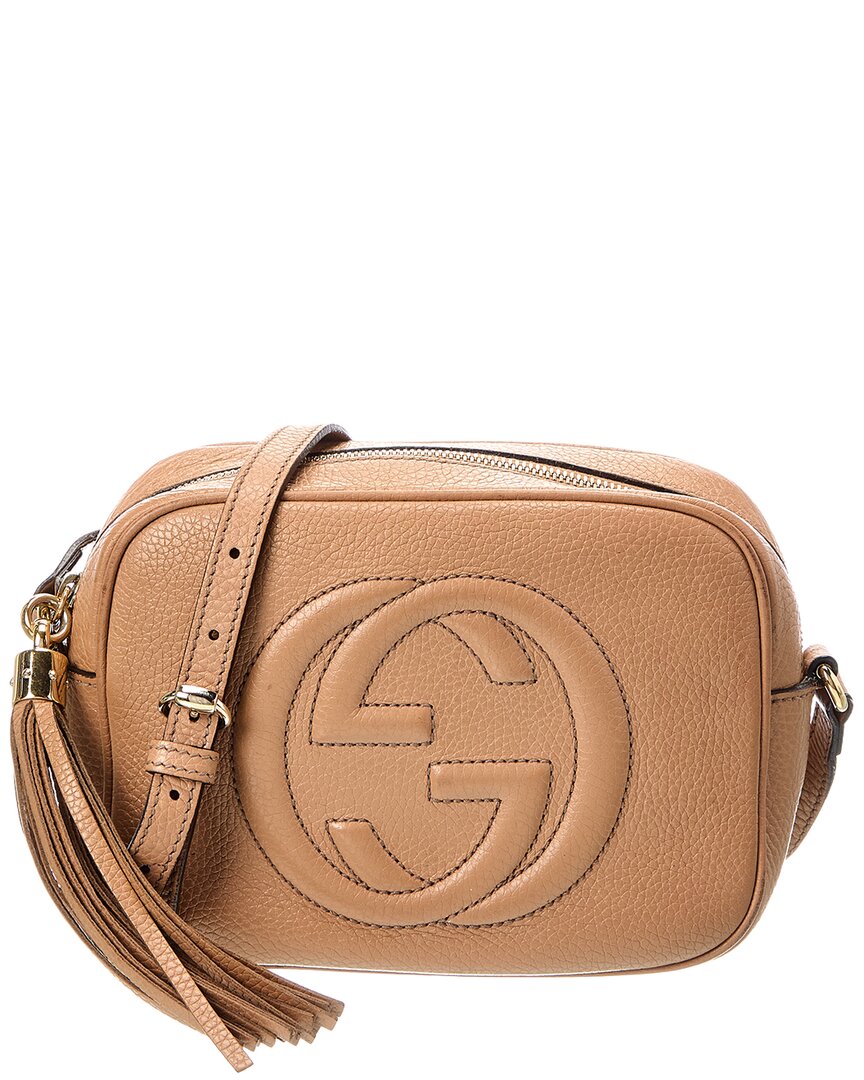 Gucci Camelia Pebbled  Leather Small Soho Disco Bag (