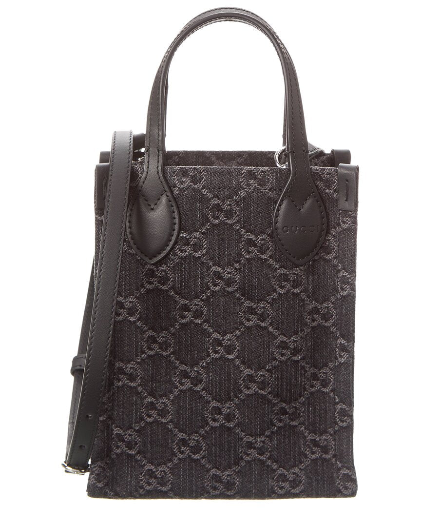 Gucci Ophidia Mini Gucci Denim & Leather Tote
