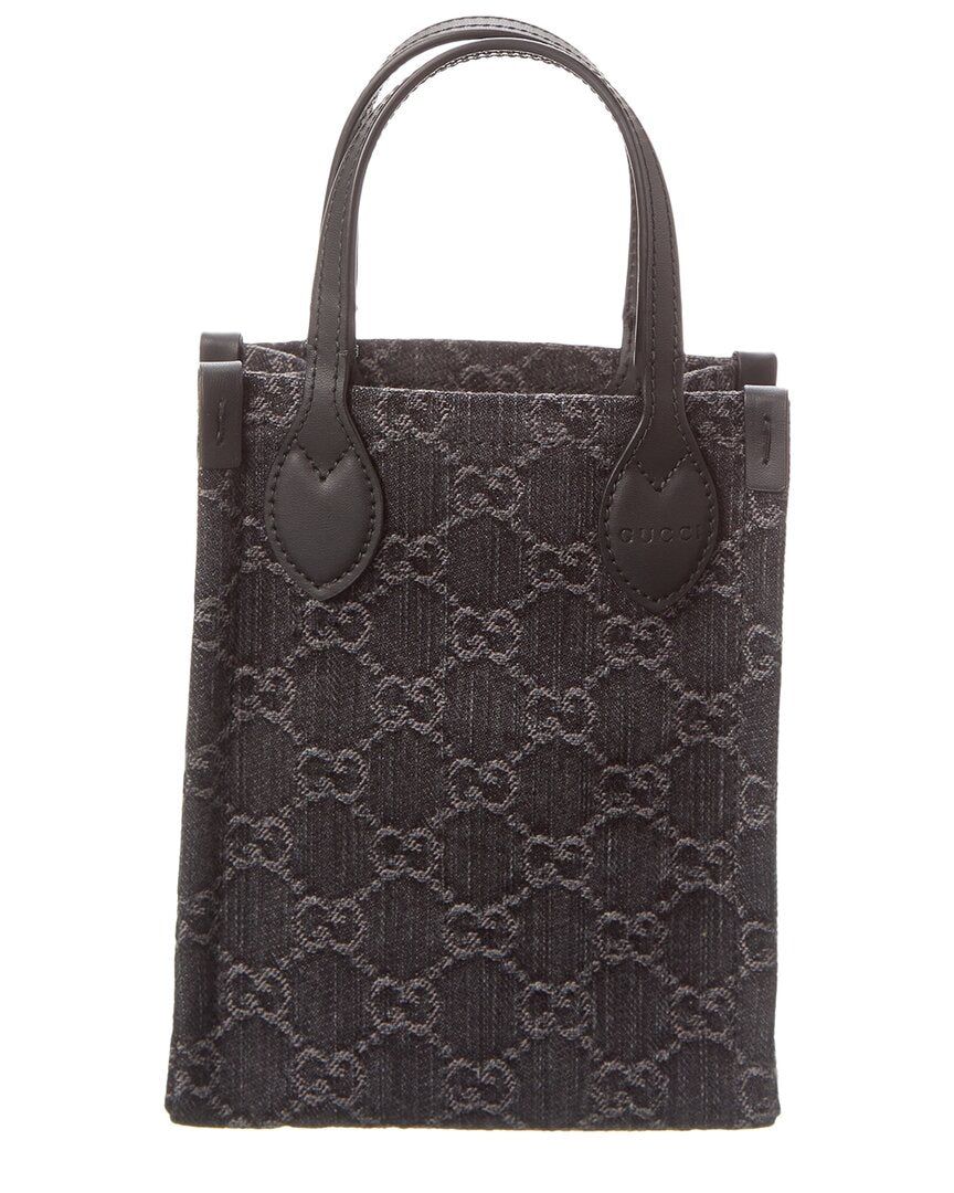 Gucci Ophidia Mini Gucci Denim & Leather Tote