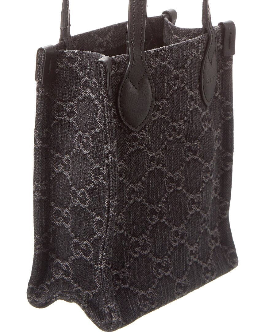 Gucci Ophidia Mini Gucci Denim & Leather Tote
