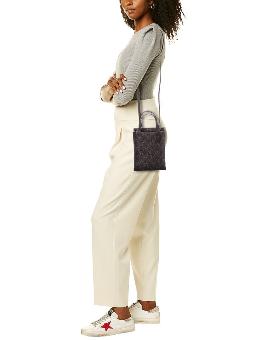 Gucci Ophidia Mini Gucci Denim & Leather Tote