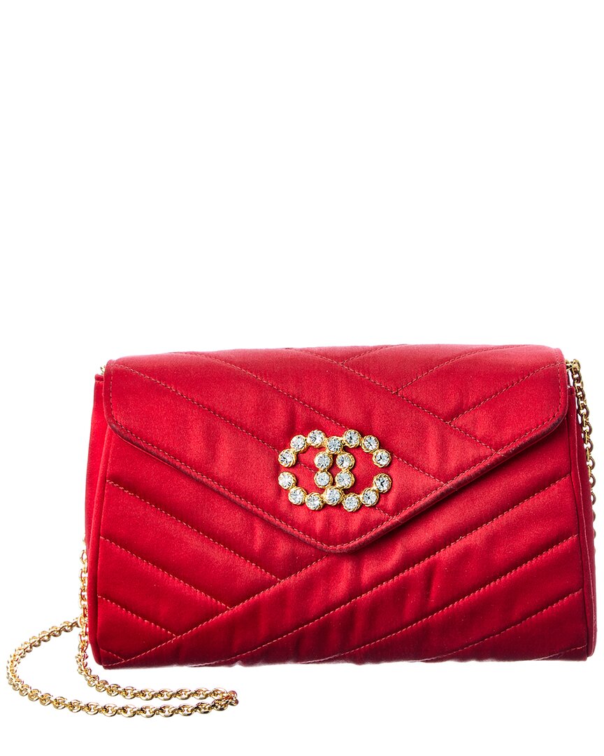 Chanel Red Satin Cc Single Flap Shoulder Bag ( 1"1 Rep)