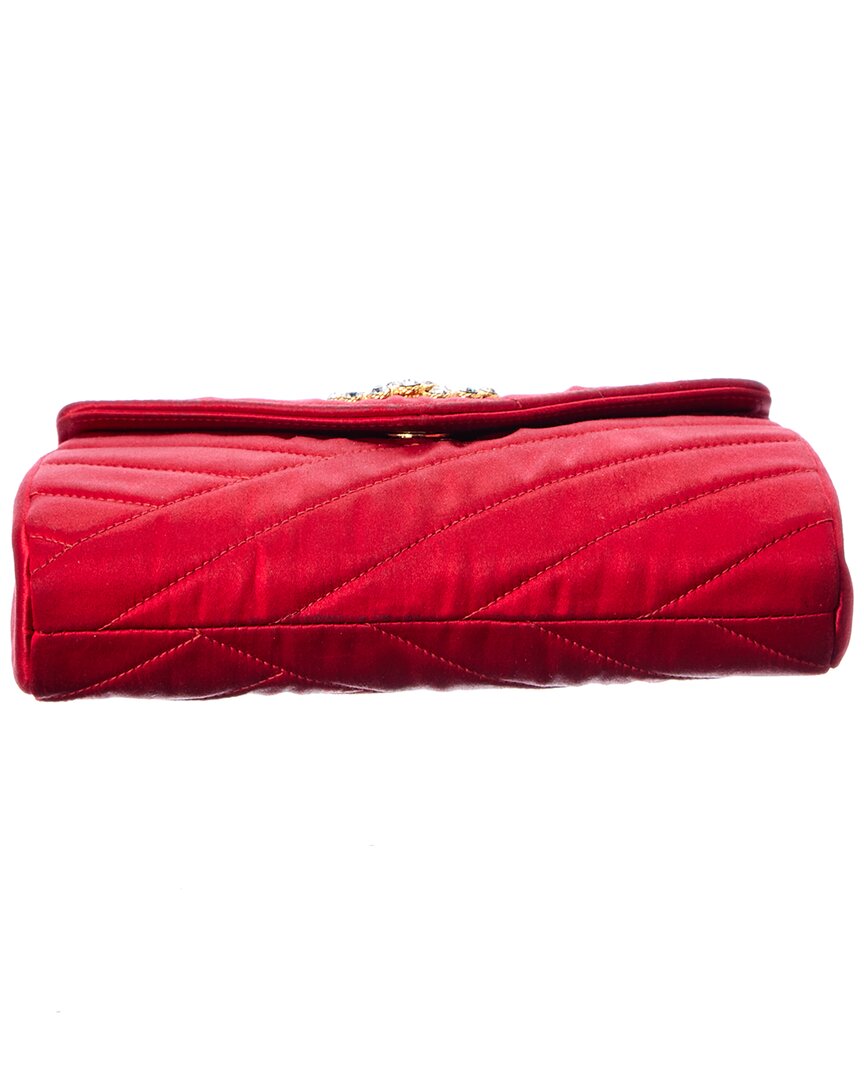 Chanel Red Satin Cc Single Flap Shoulder Bag ( 1"1 Rep)